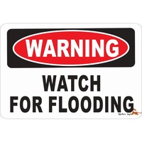 WARNING WATCH FOR FLOODING  Aluminum Metal Novelty  Sign