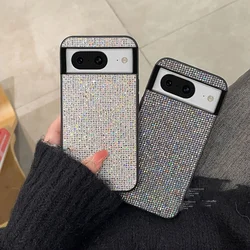Glitter Grid Pattern Fashion TPU Phone Case for Google Pixel 10 6 7 8 9 11 Pro XL 9A 8A 7A 6A Bling Protective Soft Back Cover