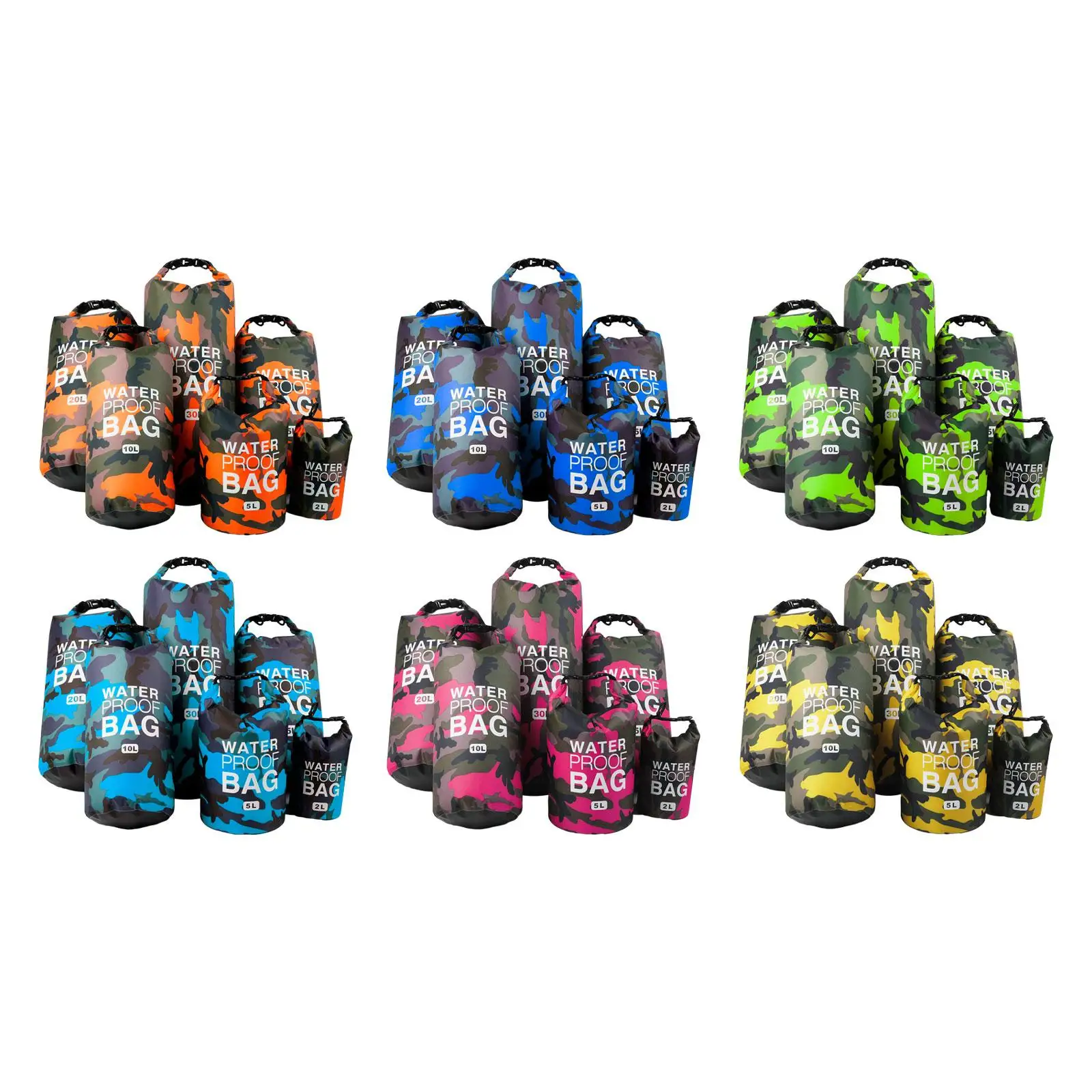 6x Waterproof Dry Bag Dry Sack Canoe Bags Roll Top Duffle Dry Storage Bag for Women Men for Surfing Camping Sailing Kayak