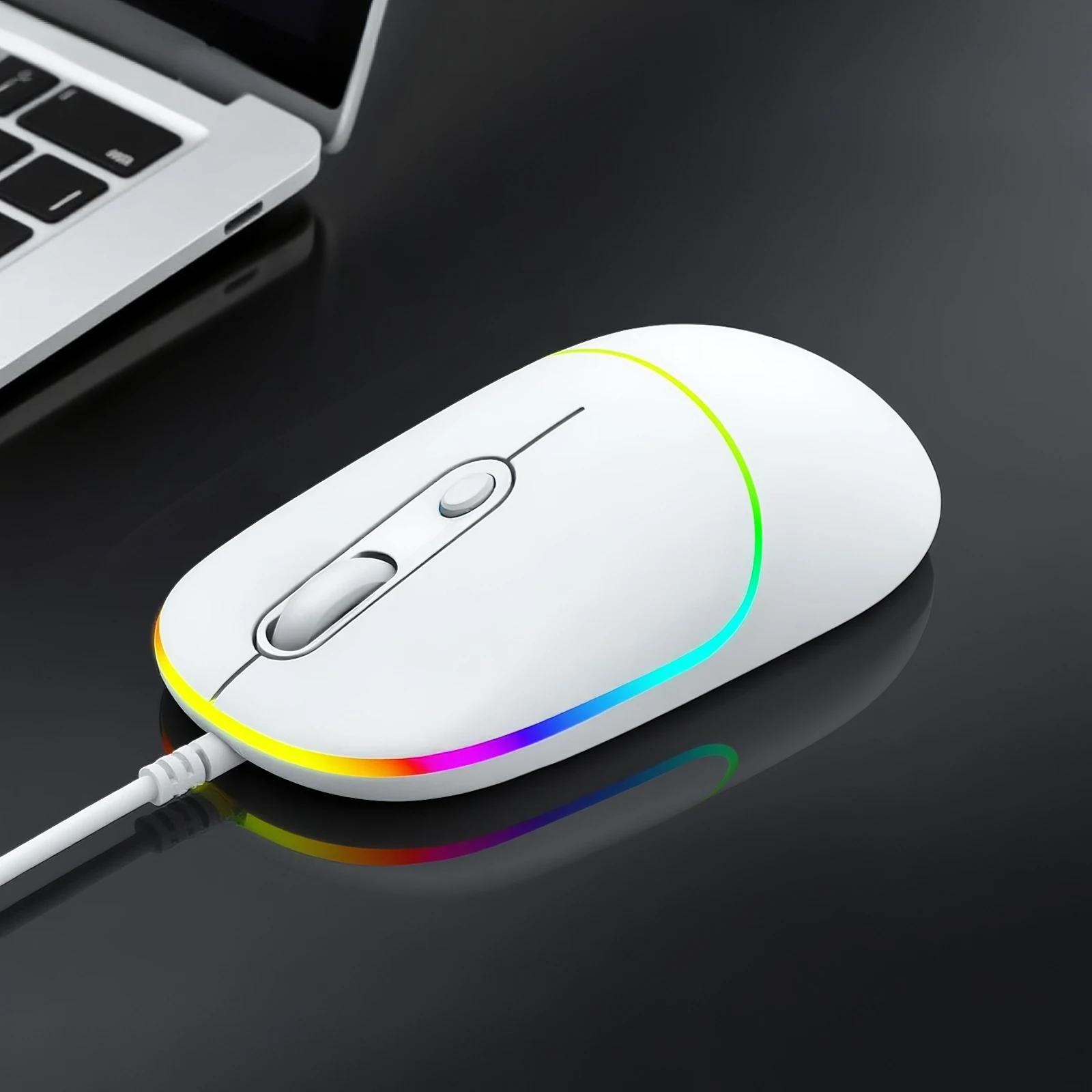 

Проводная мышь USB Компьютерная мышь Сверхтихая проводная мышь с подсветкой и 6400 точек на дюйм Эргономичная светодиодная проводная мышь для ПК, ноутбука, настольного компьютера