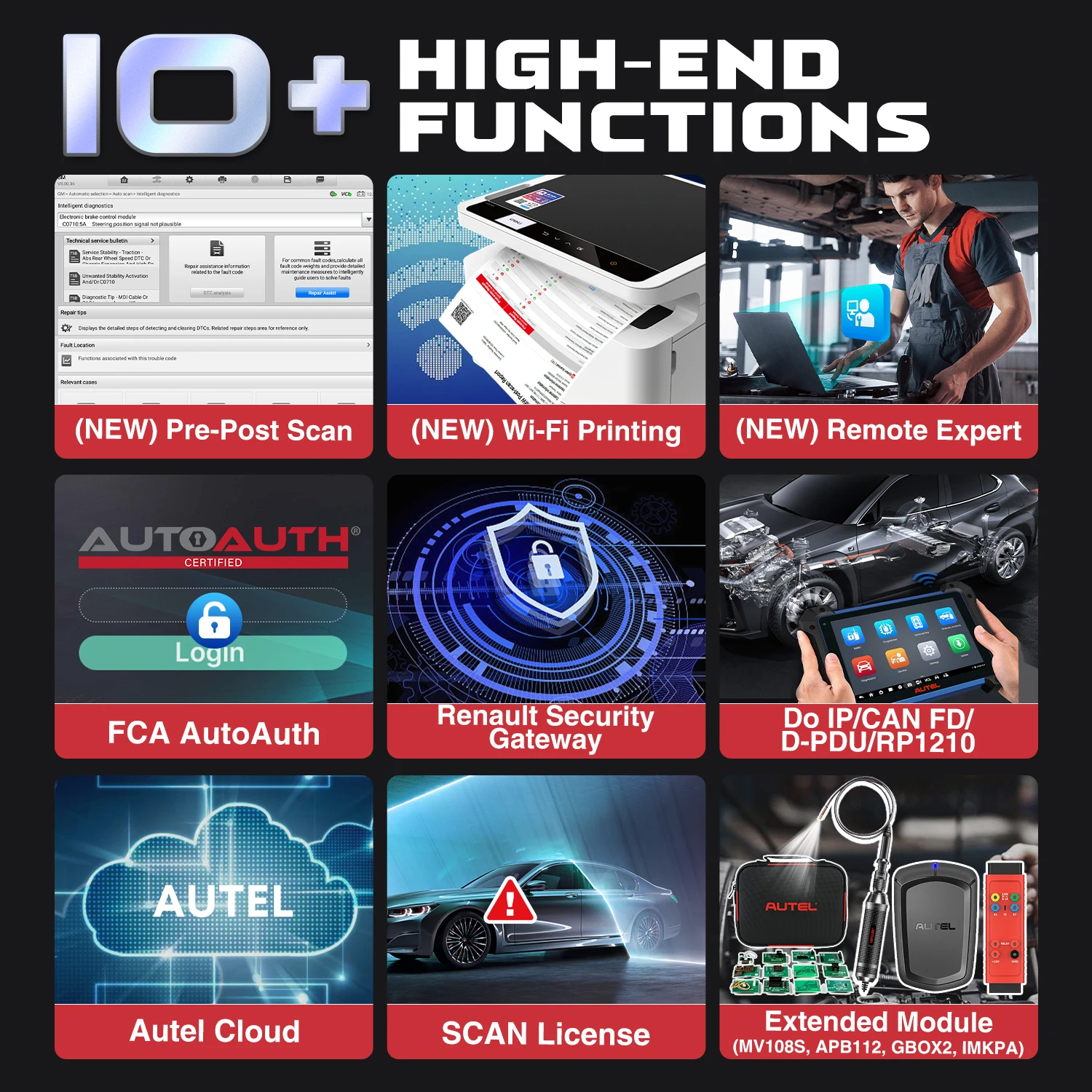 Autel Program Scanner IM608 II IM608S II Key FOB Programming Tool Komplettset Diagnosescanner, obere IMMO-Funktion, ECU-Codierung – Detail 18