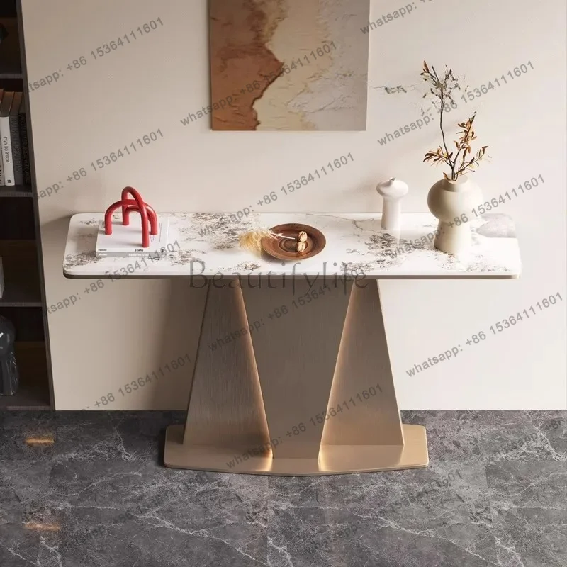 Zj. Italian light luxury door designer porch table against the wall to enter the decorative corridor aisle decoration