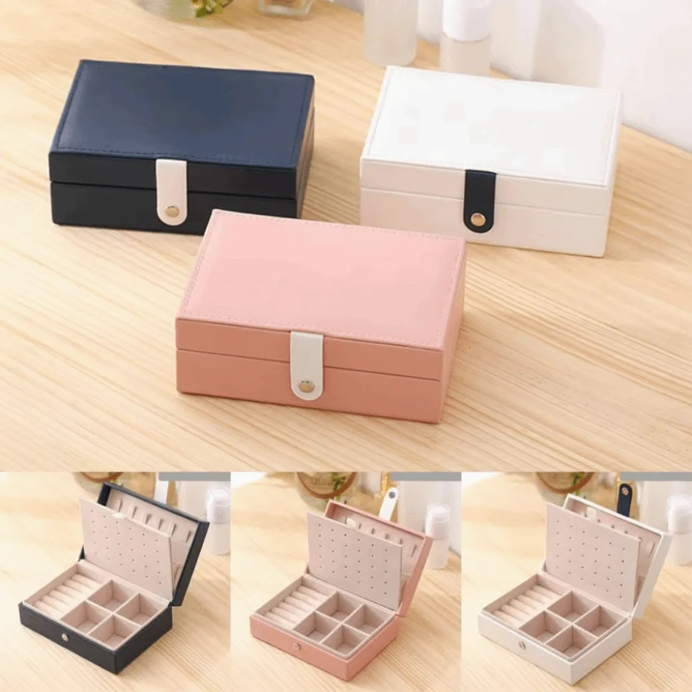 Large Capacity Jewelry Boxes Portable PU Leather Necklace Ring Earrings Organizer Multi-function High Quality