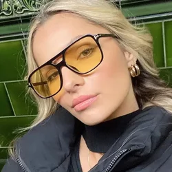 Vintage Square Sunglasses Woman Retro Brand Mirror Sun Glasses Female Black Yellow Fashion Candy Colors Oculos De Sol Feminino