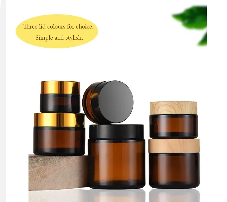 

200pcs Amber Empty Glass Jar Multi Colour Multi Capacity Cosmetic Lotion Lip Balm Face Cream Hand Cream Refill Box