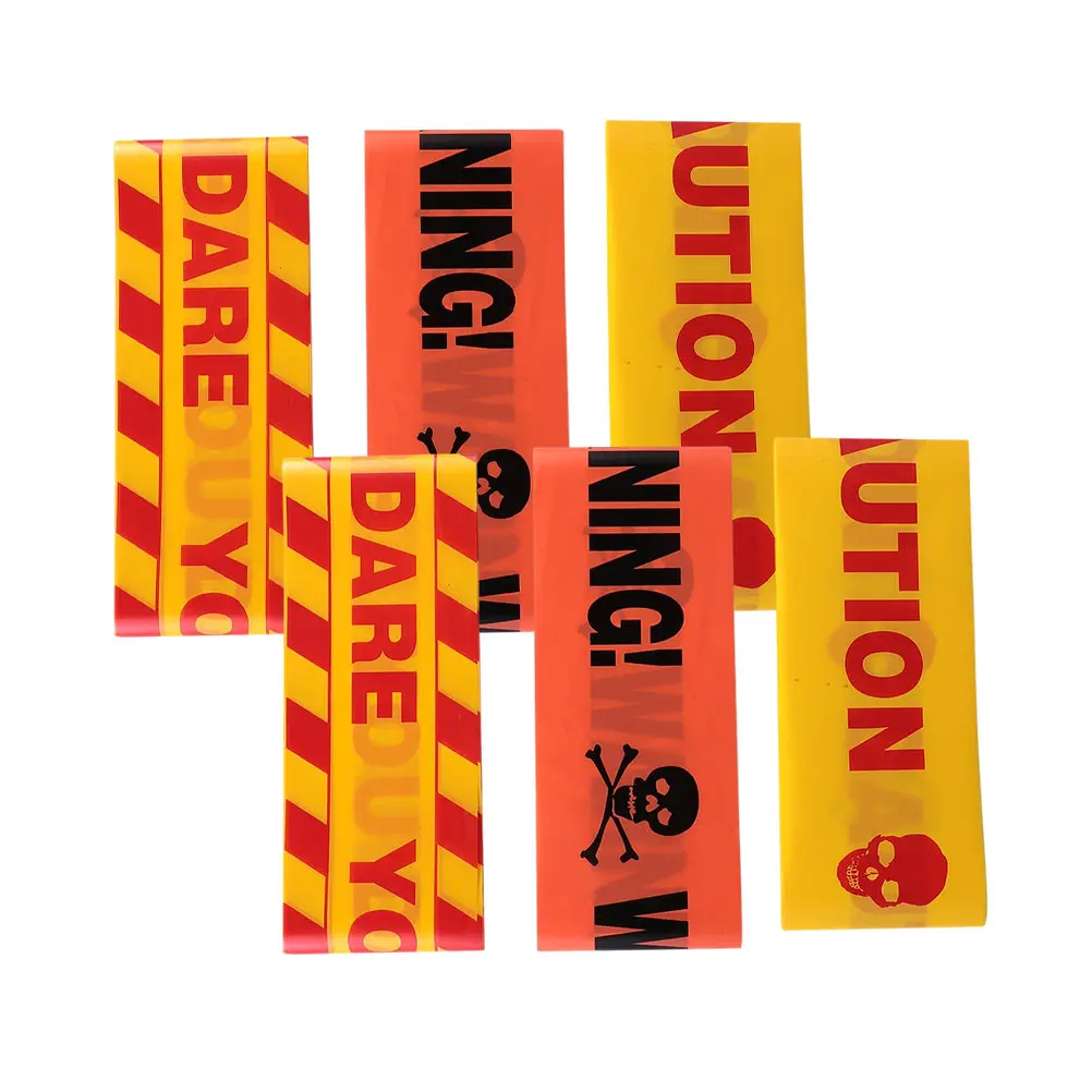 

6pcs Halloween Cordon Warning Tape Safety Caution Line Party Supplies Isolation Decor House Decor Spooky Pattern