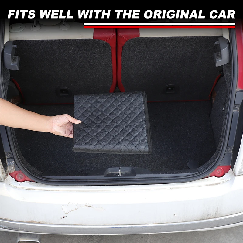 

metyoucar For Fiat 500 2007-2015 Pvc Black Car Trunk Mat Trunk Carpet Trim Interior Car Accessories