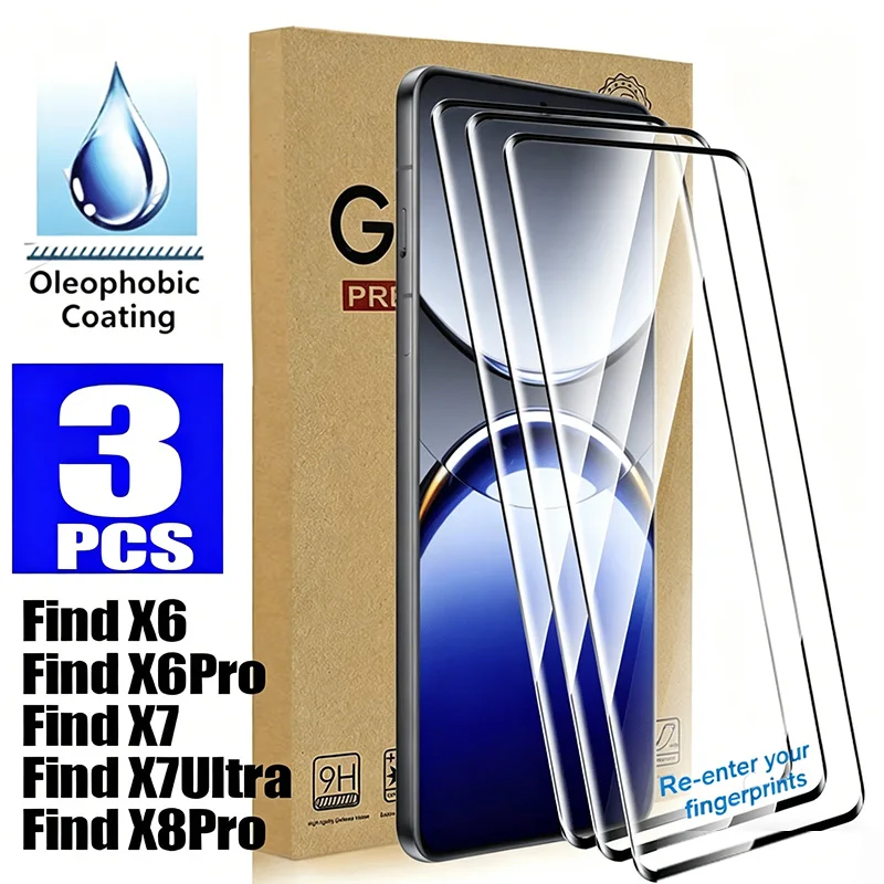 

3Pack for OPPO Find X6/X6 Pro/X7 Ultra/X8 Pro Tempered Glass Screen Protector - Shockproof & Scratch-Resistant,Ultra Protection