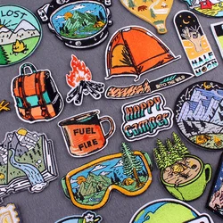 Adventure Patches For Clothing Stickers Camping Patch Iron On Patches On Clothes Stripes DIY Travel Hook Loop Badges On Backpack