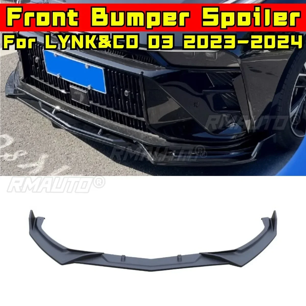 For LYNK&CO 03 2023-2024 Car Front Bumper Lip Splitter Diffuser Spoiler Body Kit Bumper Protector Guard Cover Modification Part