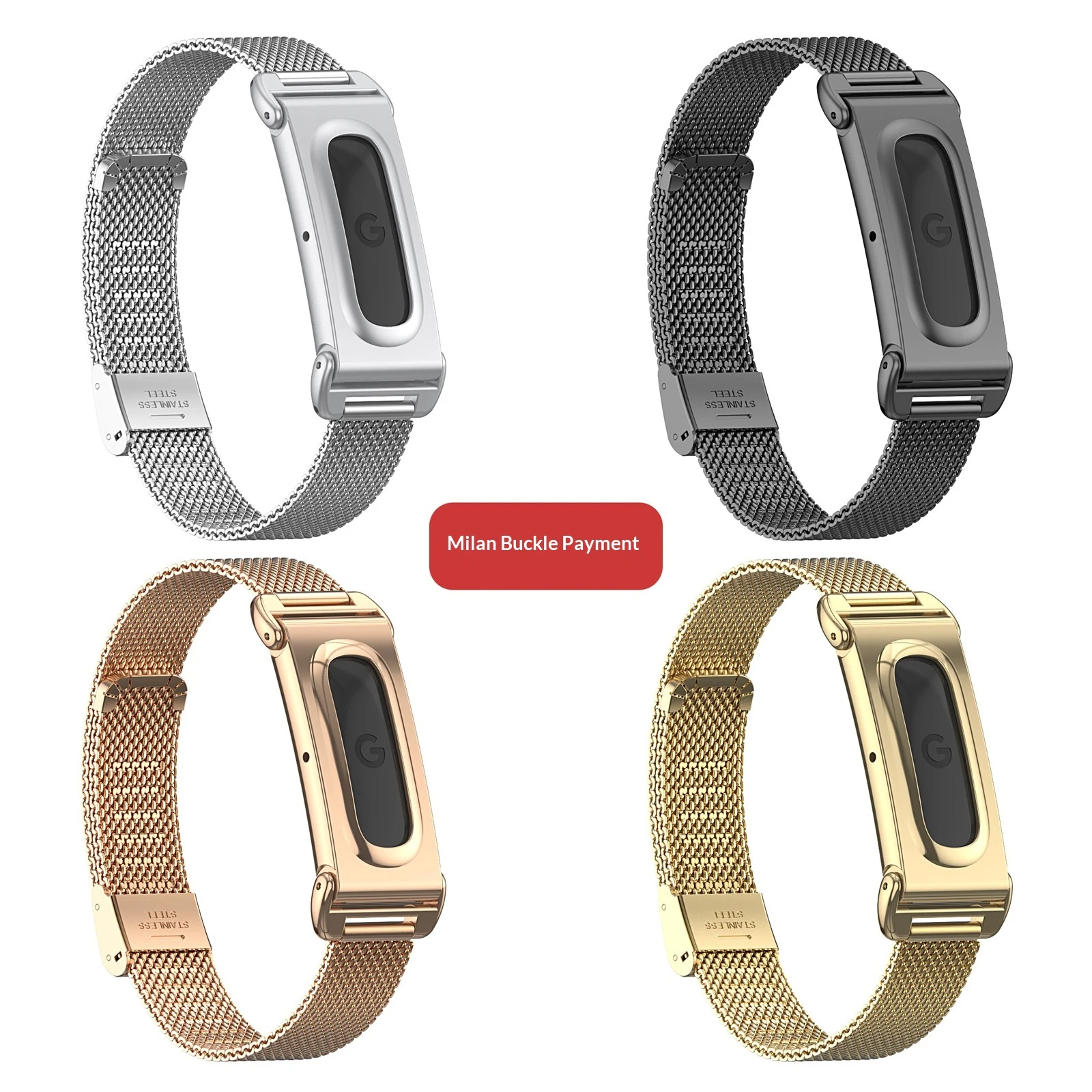 Metal Sport Straps For Google Fitbit Air Adjustable Clasp Buckle Watch Strap Quick Release Wristwatch Straps Watches Wristband