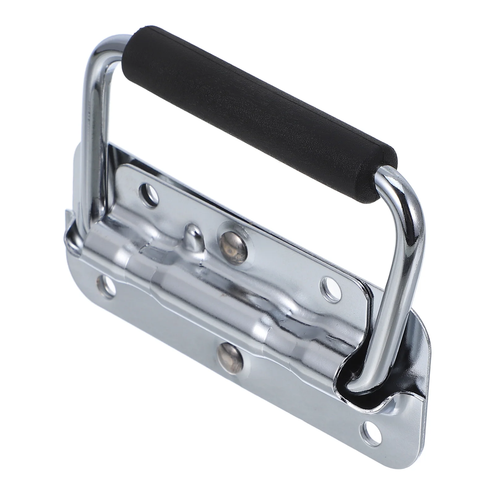 

Stainless Steel Tool Box Foldable Chest Handle Heavy Duty Metal Case Pull Carrying Spring Grip Portable Storage Toolbox Hardware