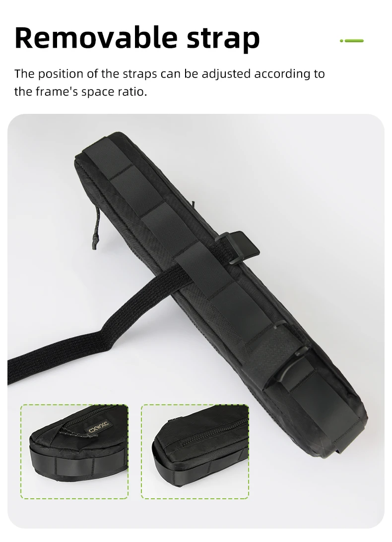 CXWXC Fahrrad-Rahmentasche, 2,4 l, großes Fassungsvermögen, Fahrrad-Unterrohrtasche, dreieckige Tasche, doppelseitiger Reißverschluss mit Bodenbindungssystem – Detail 9
