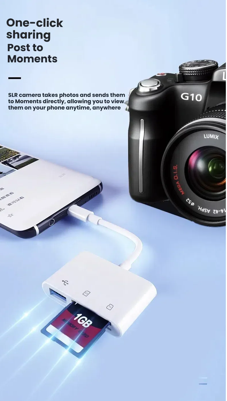 6 in 1 USB C Card Reader OTG Adapter - for SD TF Card, USB Flash Drive, Compatible with Android Phone, Windows PC, MacBook, iPad