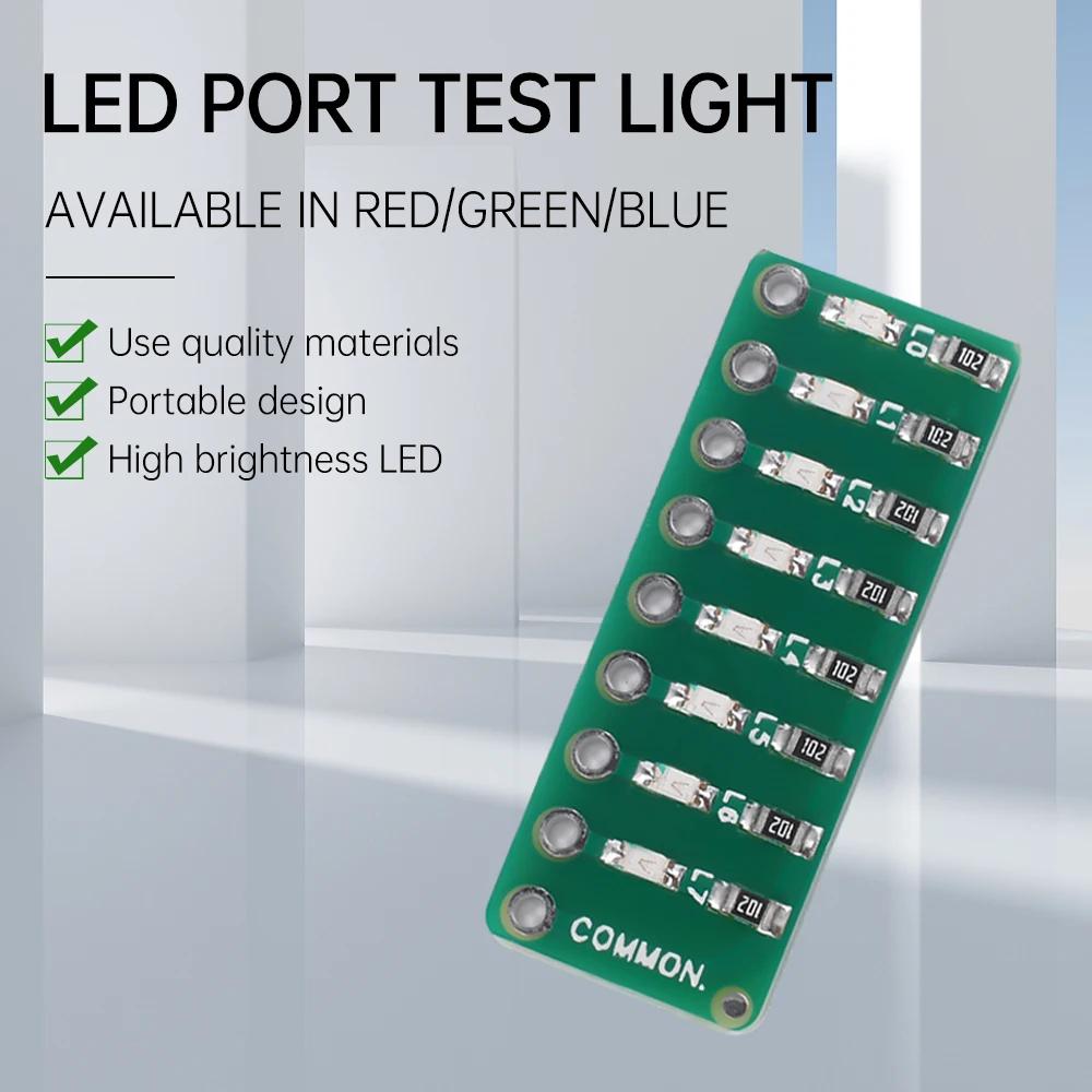 5Pcs/Set 8-segment LED Port Test Lamp Indicator Running water Port test lamp Red, Green and Blue Colors Optional