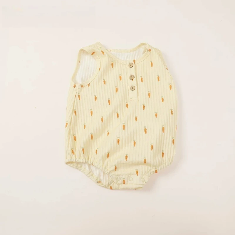 Summer Newborn Baby 100% Cotton Linen Sleeveless Bodysuit Solid Soft Skin-friendly Thin Breathable Comfy Onesie Infant Clothes