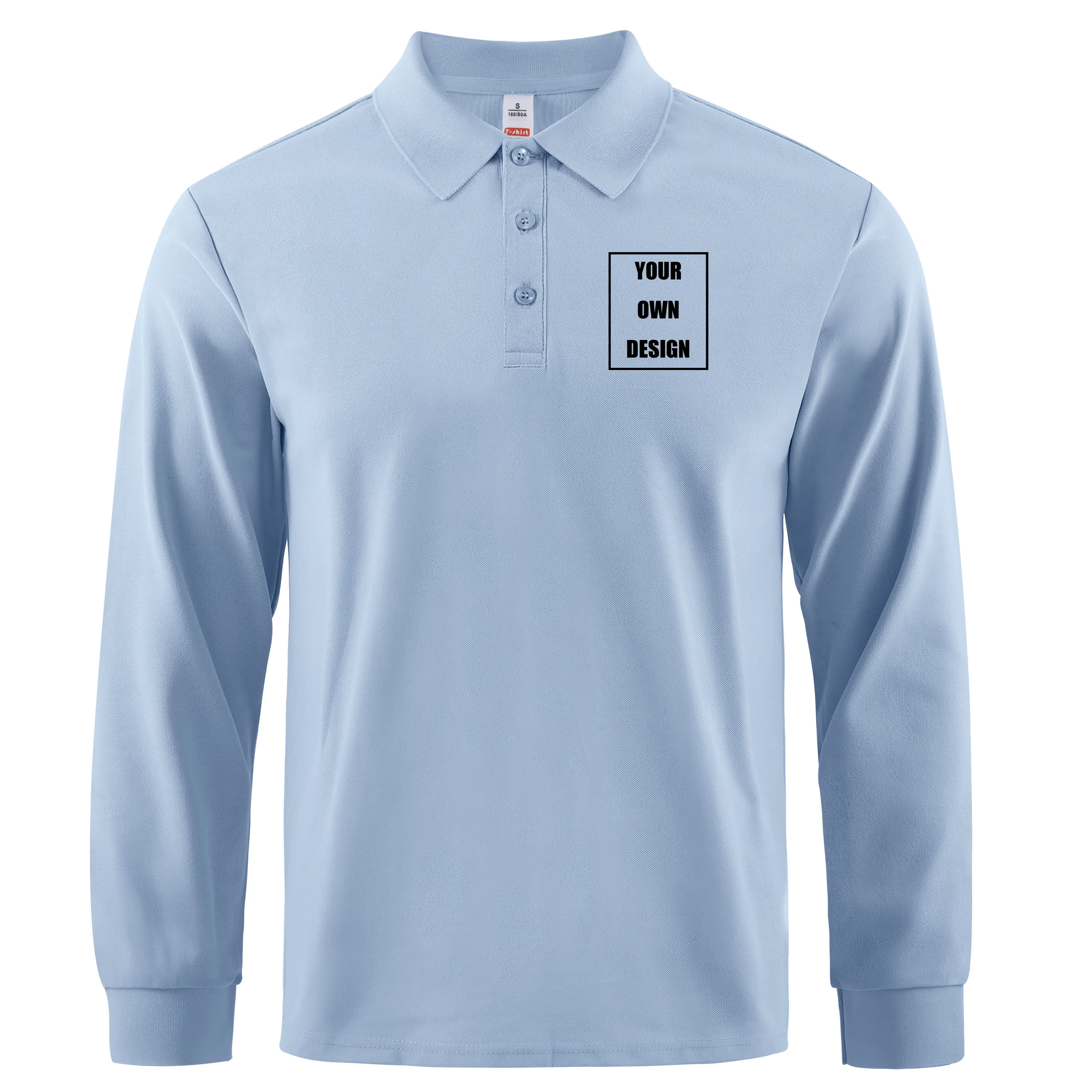 شعار العلامة التجارية الخاصة بك/صورة مخصصة قميص بولو للرجال إرسال تخصيص الصورة DIY الخريف الشتاء قميص الأعمال للجنسين #3