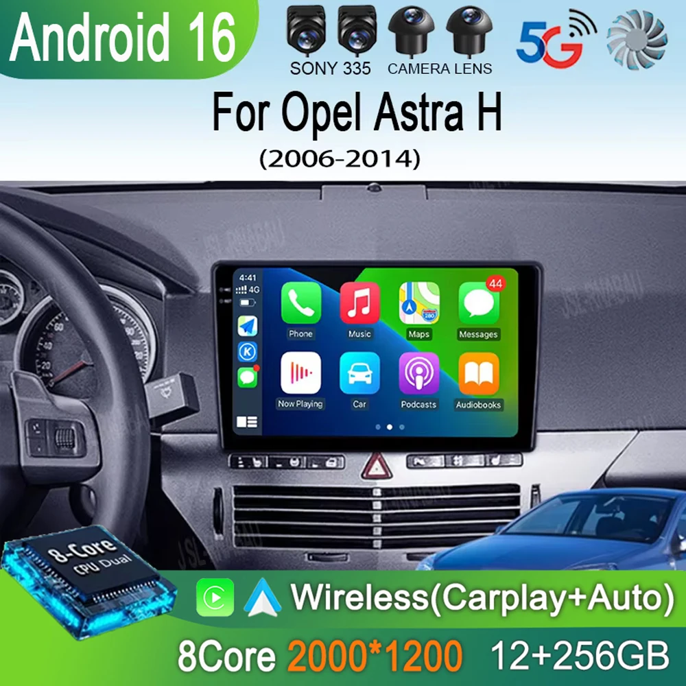 

Автомагнитола Android 16 с CarPlay для Opel Astra H 2006-2014, GPS-навигация, видеоплеер, 2 Din, стерео, DVD, мультимедиа