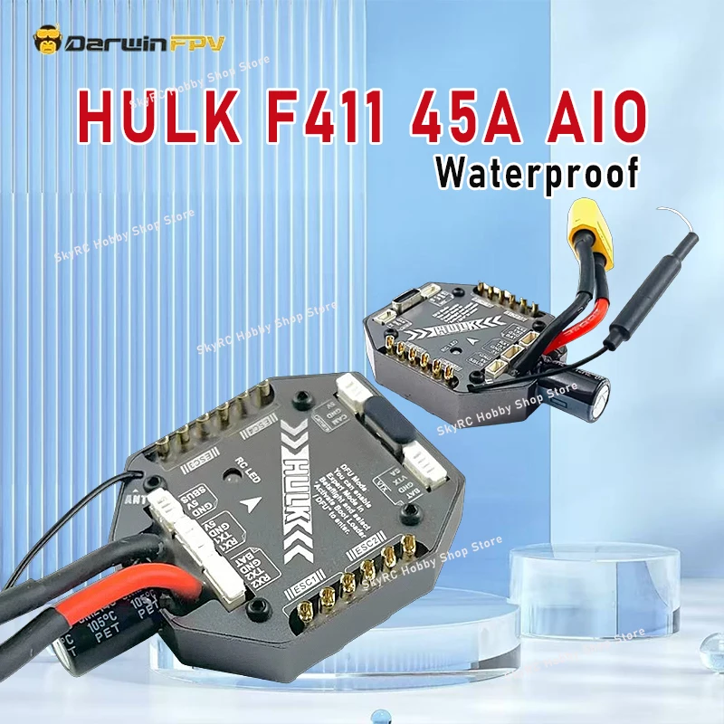 

DarwinFPV HULK F411 45A AIO Водонепроницаемый AIO 3 ~ 6S SPI приемник FPV FC ESC для RC FPV Дрон для фристайла