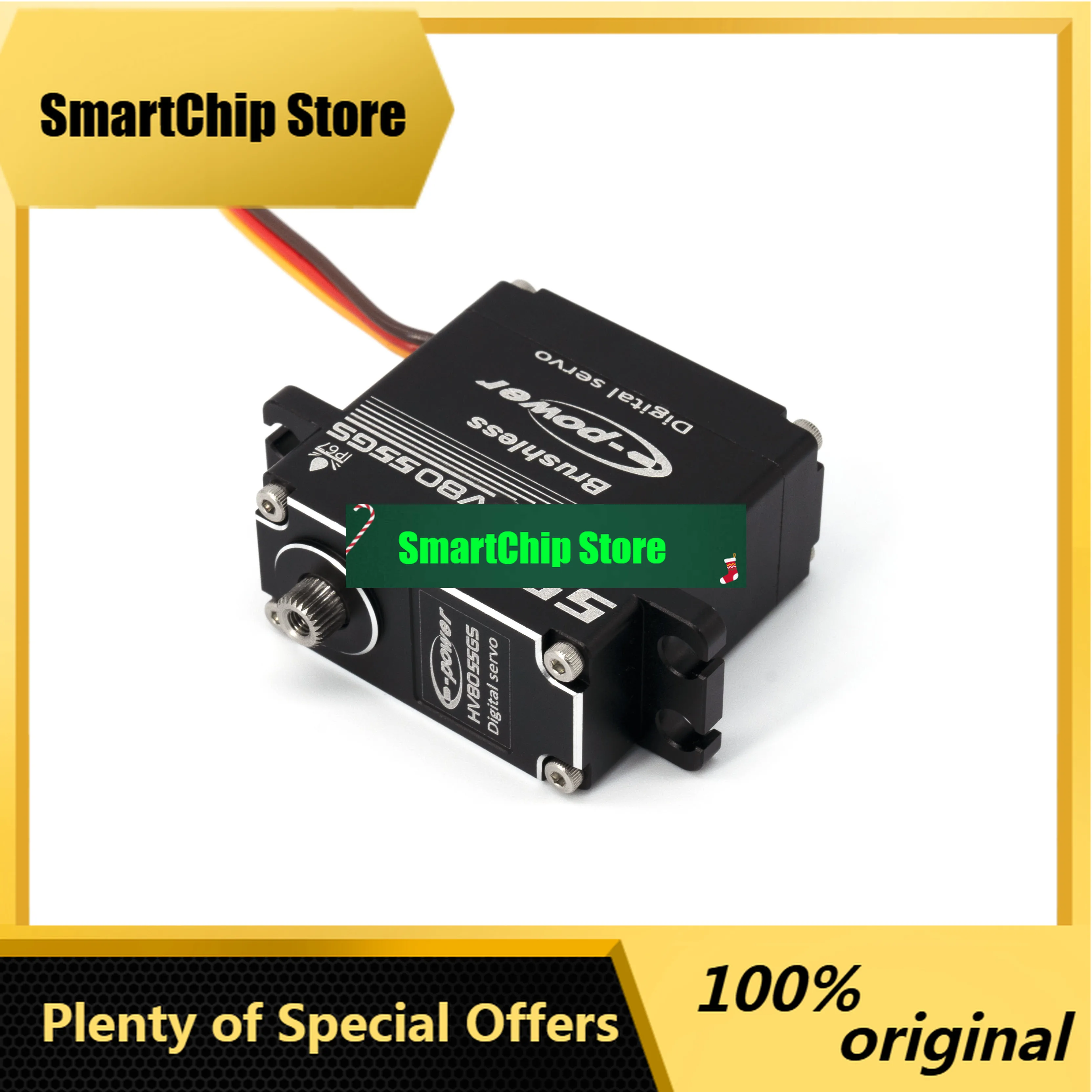 SmCpE-Power HV8055GS High Precision Large Torque 55KG Brushless Digital Servo For 1/8 1/10 RC