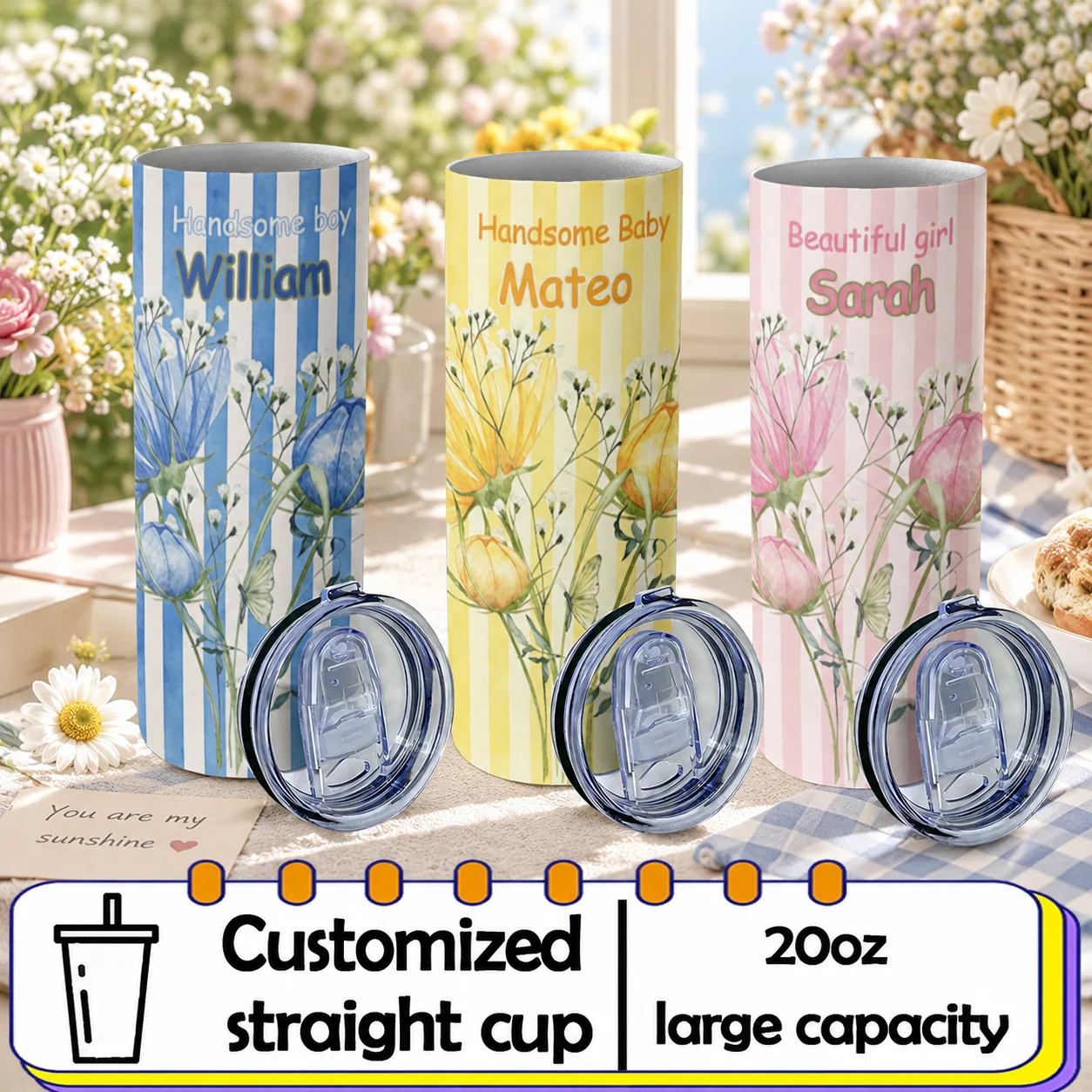Personalized 20 ounce water cup customized name travel cup stainless steel water cup insulated water cup