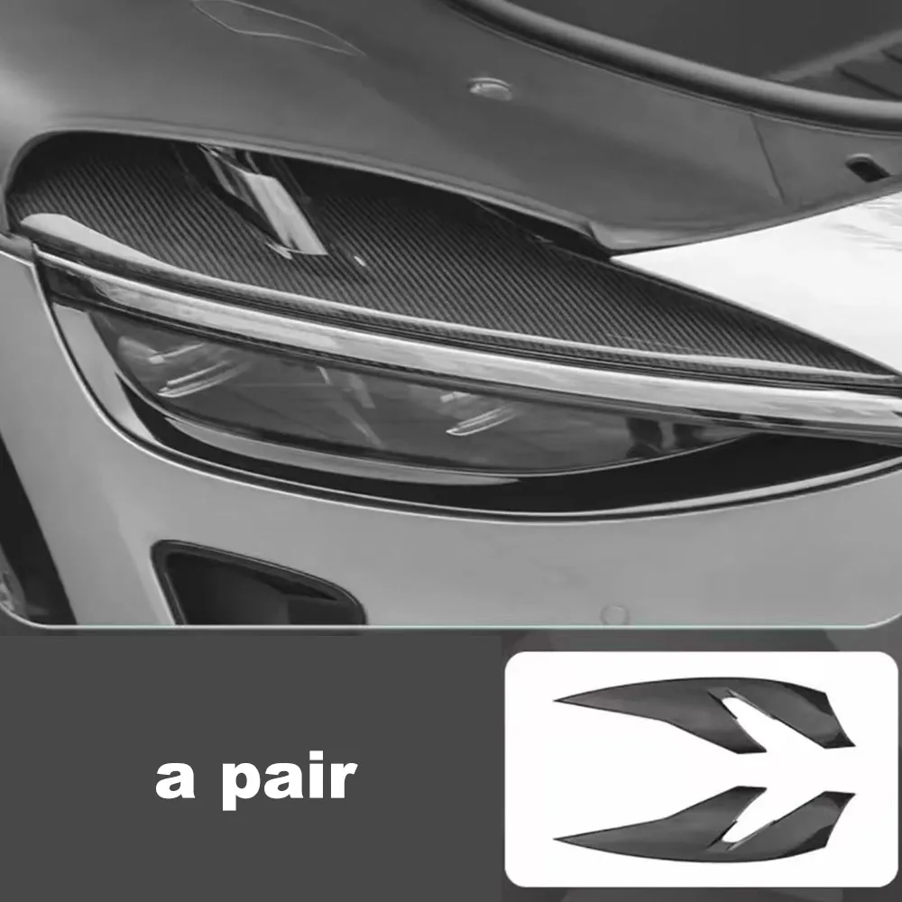 For Xiaomi YU7 2025 2026 ABS Headlight Eyebrow Cover Carbon Fiber Pattern Head Lamp Decor Trim Auto Exterior Parts