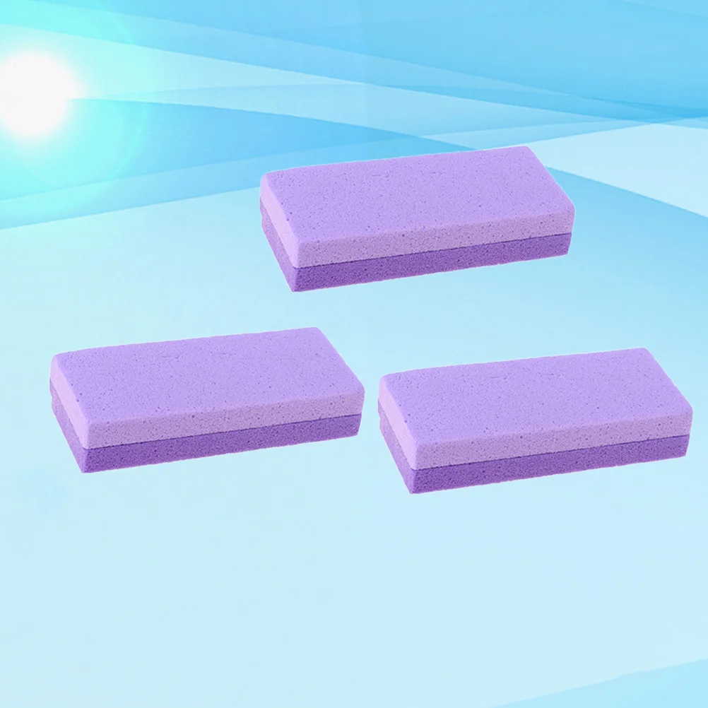 3 قطعة باديكير حجر الخفاف على الوجهين الجلد الميت الكالس مزيل العناية بالقدم الغسيل السلس الجلد مادة البولي يوريثان الأرجواني