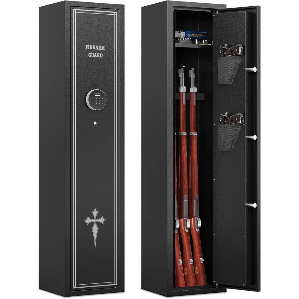 Quick Access 2-3Gun Safe with Electronic Lock Long Gun Cabinet for Rifles And Pistols Home Security Gun Safe for Weapons Storage