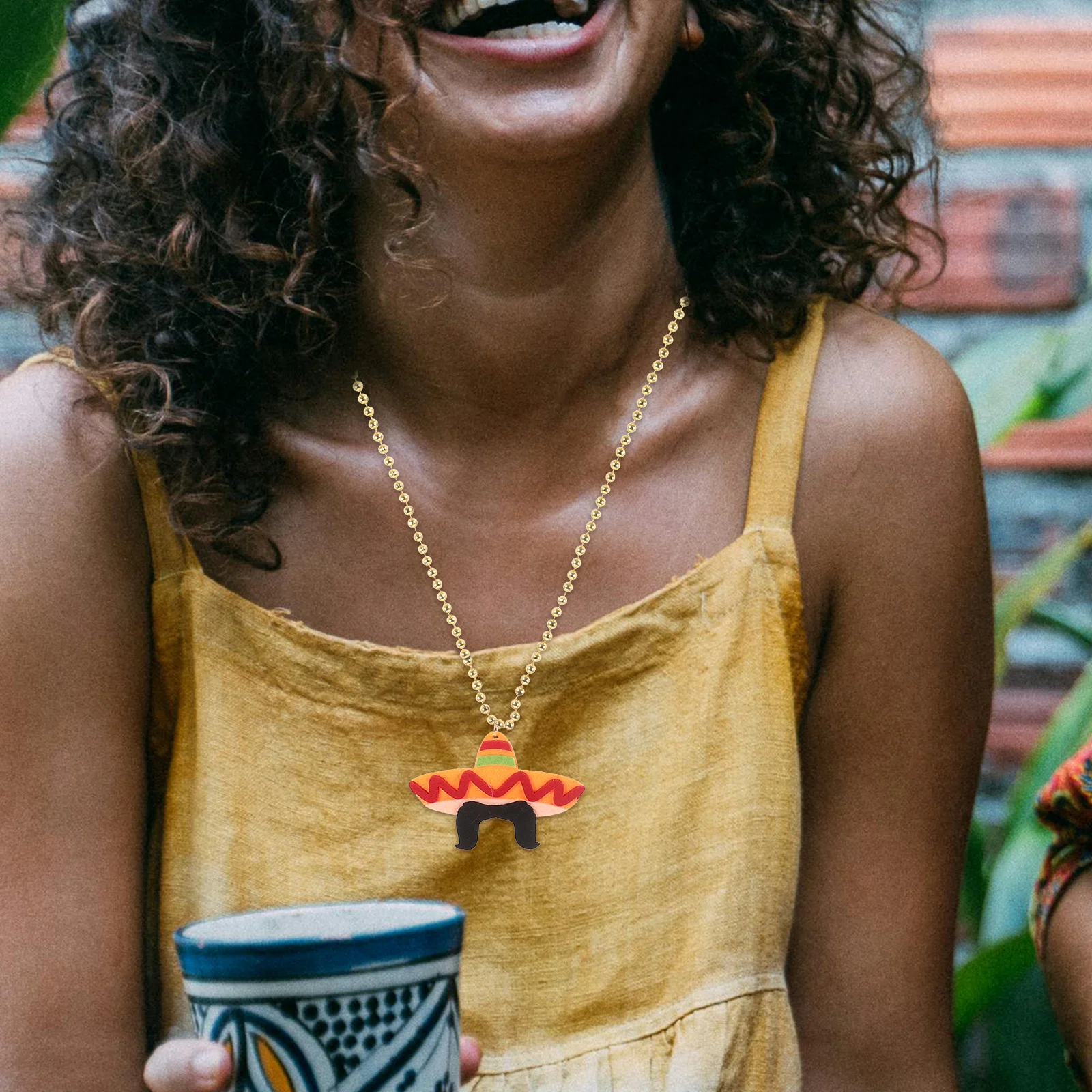 2 قطعة قلادة المكسيكية تحت عنوان سينكو دي مايو قلادة الكرتون فييستا ديكور حفلات قلادة ملحق كرنفال الرقبة سحر