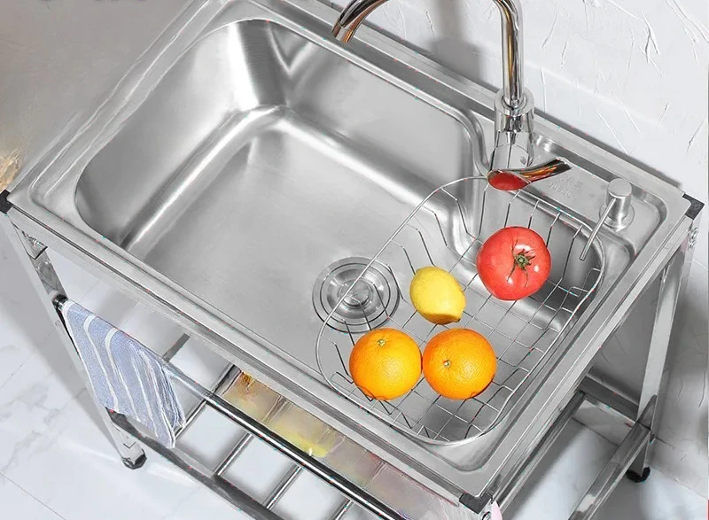 Factory Direct 2026 Kitchen Stainless steel sink with bracket Water basin Vegetable basin Dishwashing sink