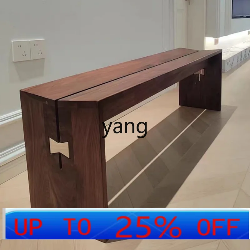 

LH black walnut solid wood bench living room home bench bedroom bedside bench