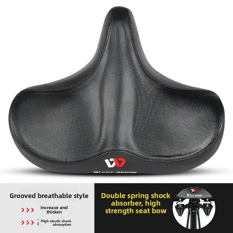 

West Rider Oversized Comfort Bicycle Saddle - Shock-Absorbing Big Butt Pad for Mountain Road Bike Riding Accessories