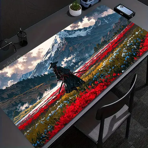 Imagen 2 del producto Alfombrilla de ratón Samurai Warrior, accesorios de ordenador para Gamer, alfombrilla para teclado y mesa, alfombrilla grande para ratón, accesorio de escritorio para ordenador portátil y juegos de empresa