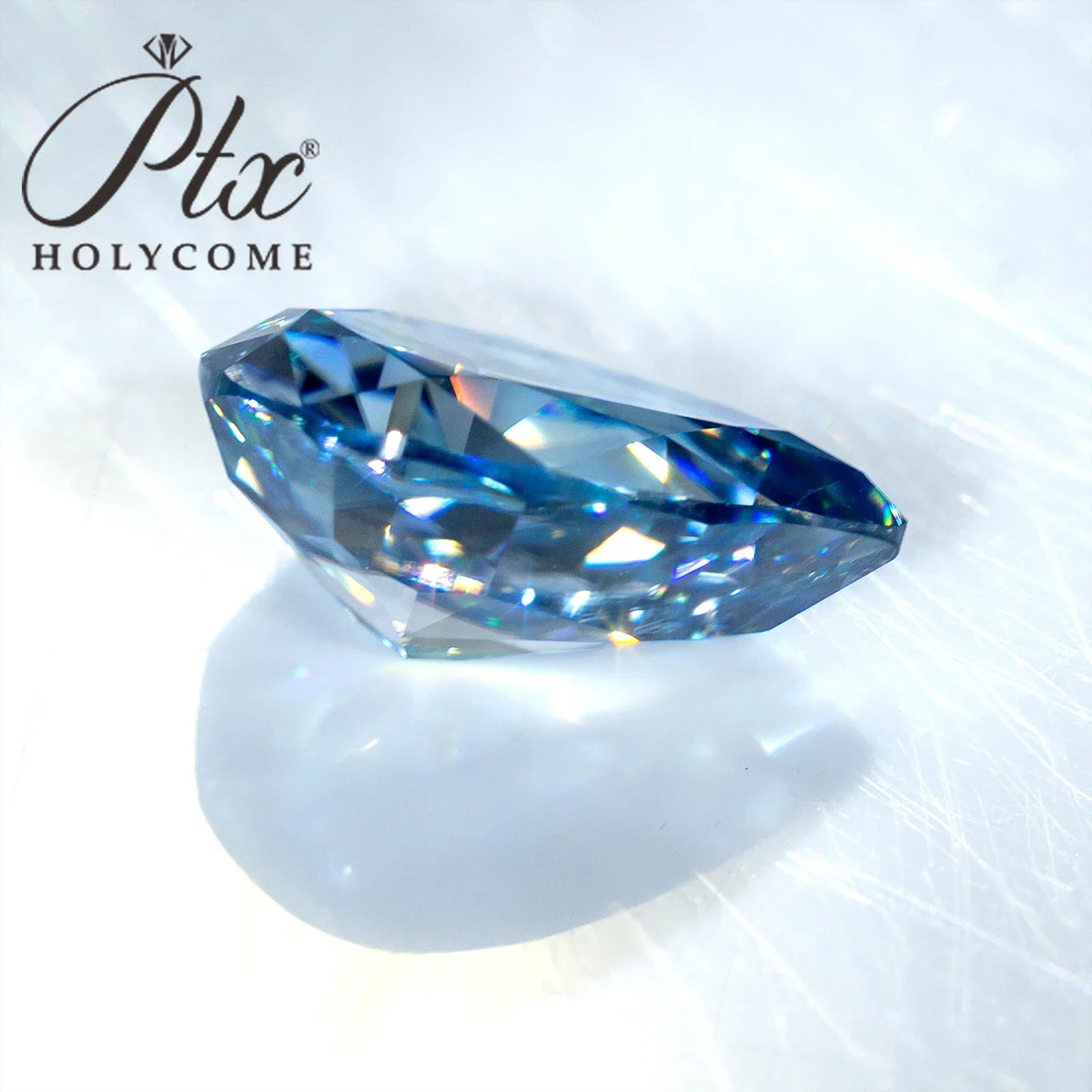  Vivid Blue Pear Shape Crushed Ice Cut Moissanite Stone Gemstone Diamond VVS1 Clarity Engagement Jewelry Making Charm