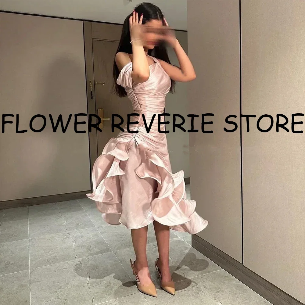 

Customized High quality Classic Elegant Formal Organza Pleat Ruched Ball One-shoulder Midi Dresses Cocktail Dresses Fashion
