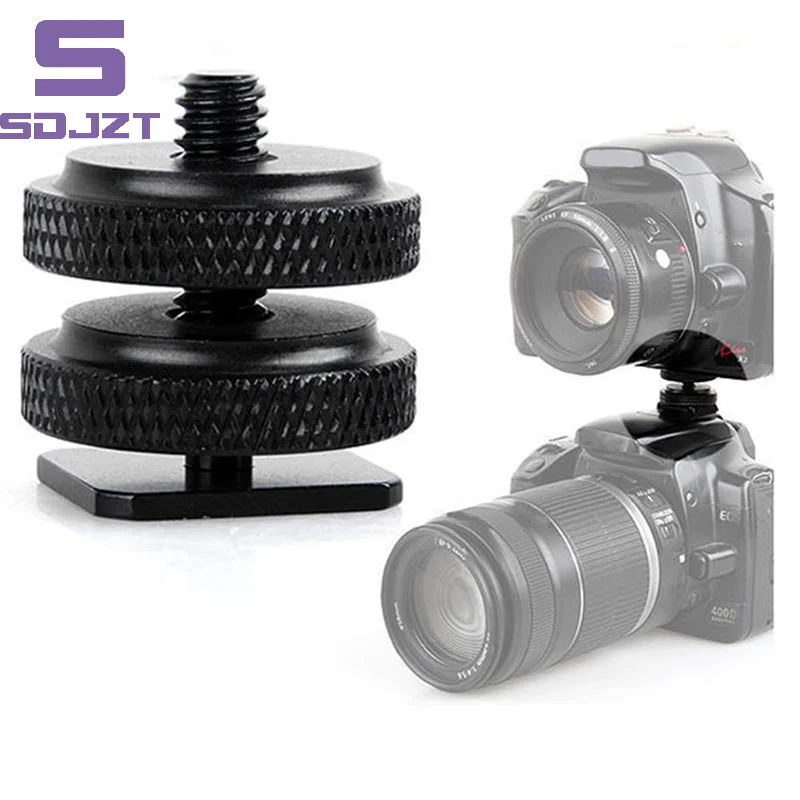 1/4 Double Conversion Screw Flash Metal Hot Shoe Mounts Camera Flash Adapter Upgrade Photography 2-in-1 General Components Tools