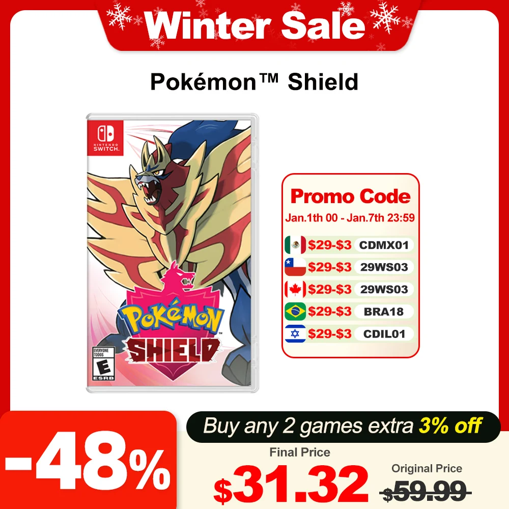 Pokemon Shield Nintendo Switch Game Deals 100% Official Original Physical Game Card Genre RPG Adventure for Switch OLED Lite