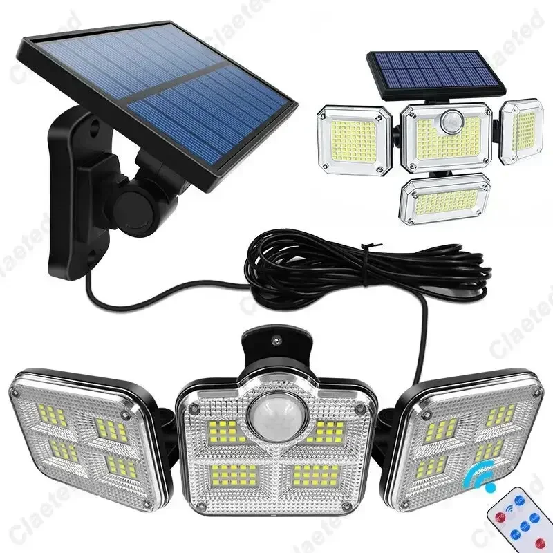 3 Mode solar light 122/333led IP65 waterproof outdoor indoor solar garden light, adjustable head wide lighting Angle