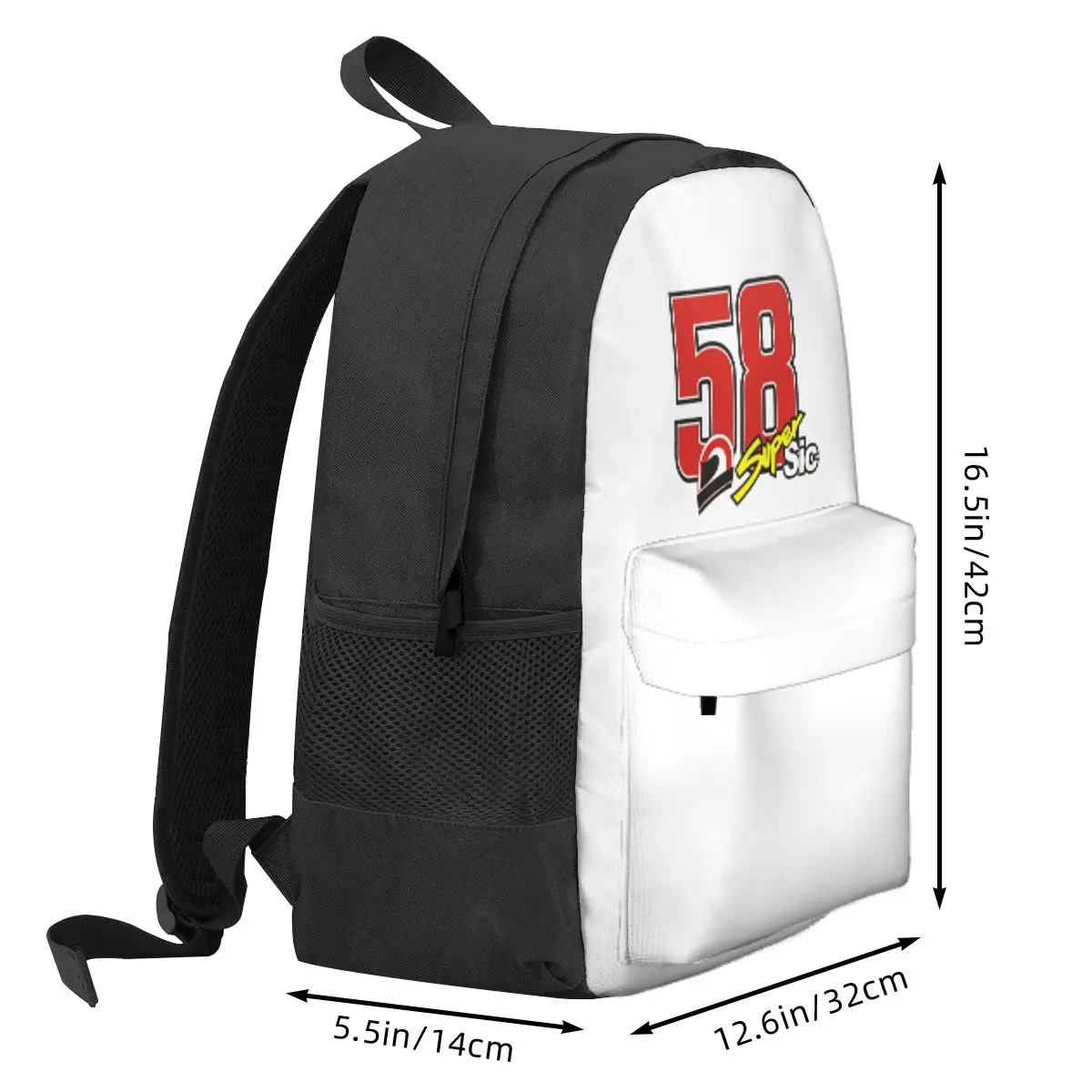 Marco Simoncelli 58 Super Sic Student Backpack School Bag Hiking Travel Daypack for Men Women Bookbag Shoulder Bags