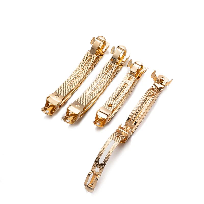 10 יחידות קליפס לשיער בצבע זהב עם בסיס ריק ליצירת סיכות לשיער ידניות, תכשיטים ואביזרים ליצירה