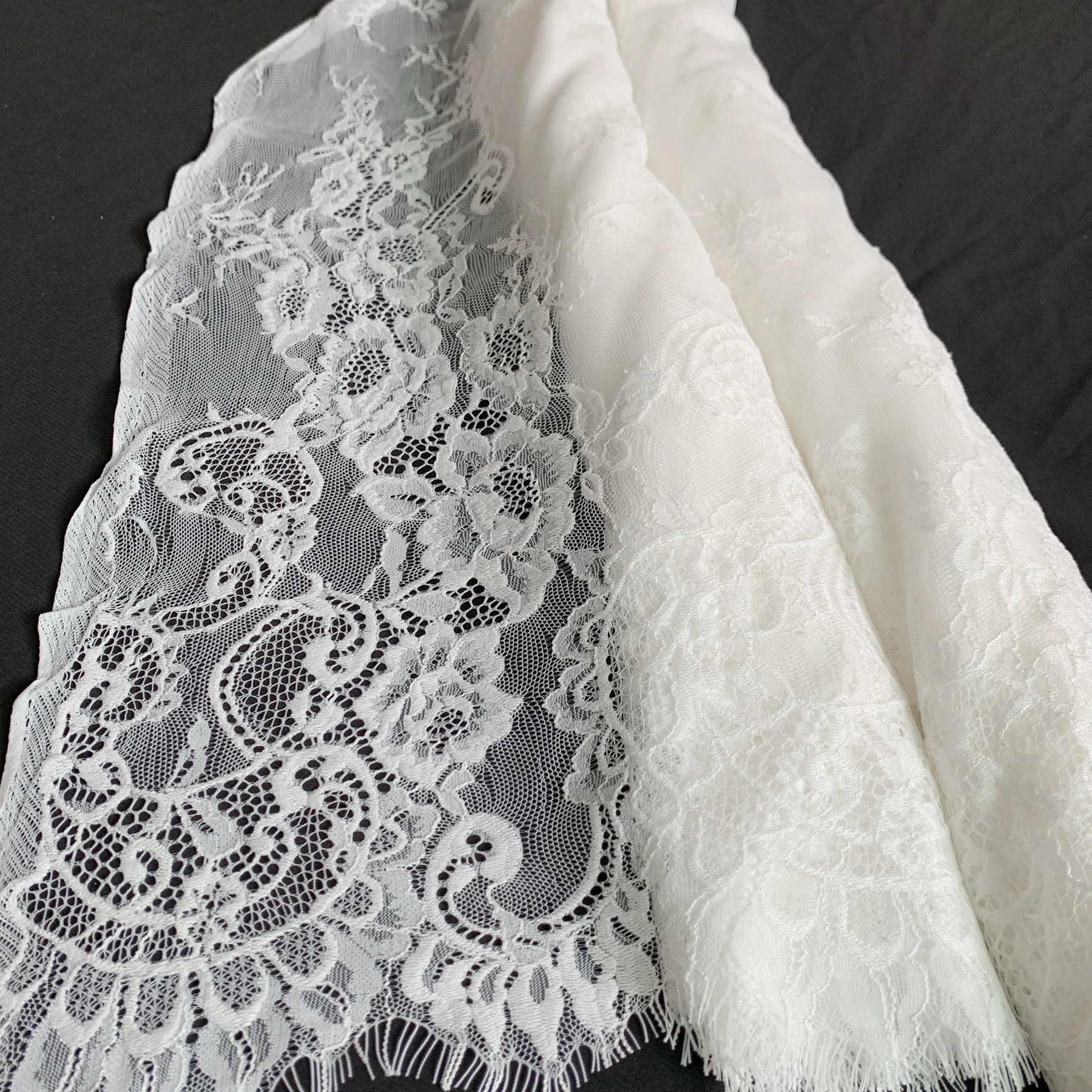 3 Meters Long Soft Lace Fabric Florals Elegant Lace Material for Clothing Dress Sewing DIY Width 150CM