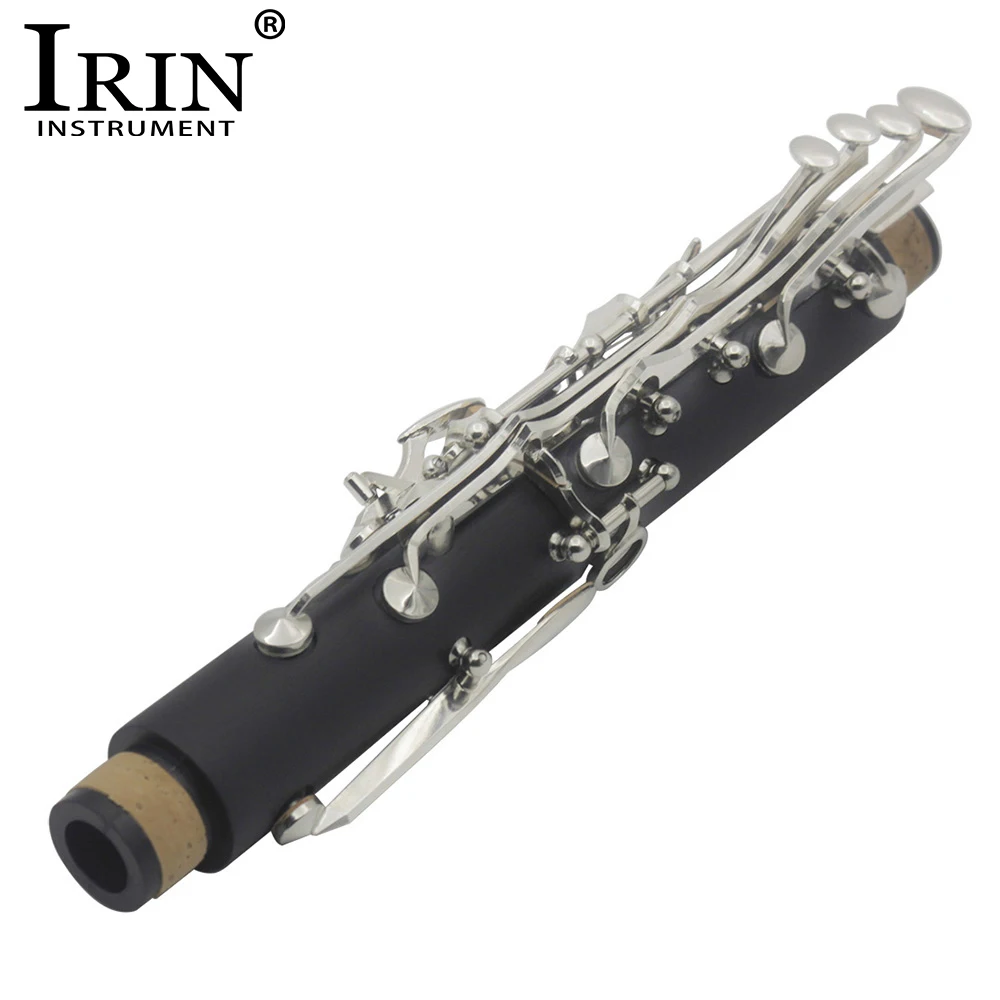 IRIN 17 Key clarinete Bb Flat Woodwind instrumento tubo de baquelita con correa funda de tela juego de accesorios piezas y accesorios de clarinete