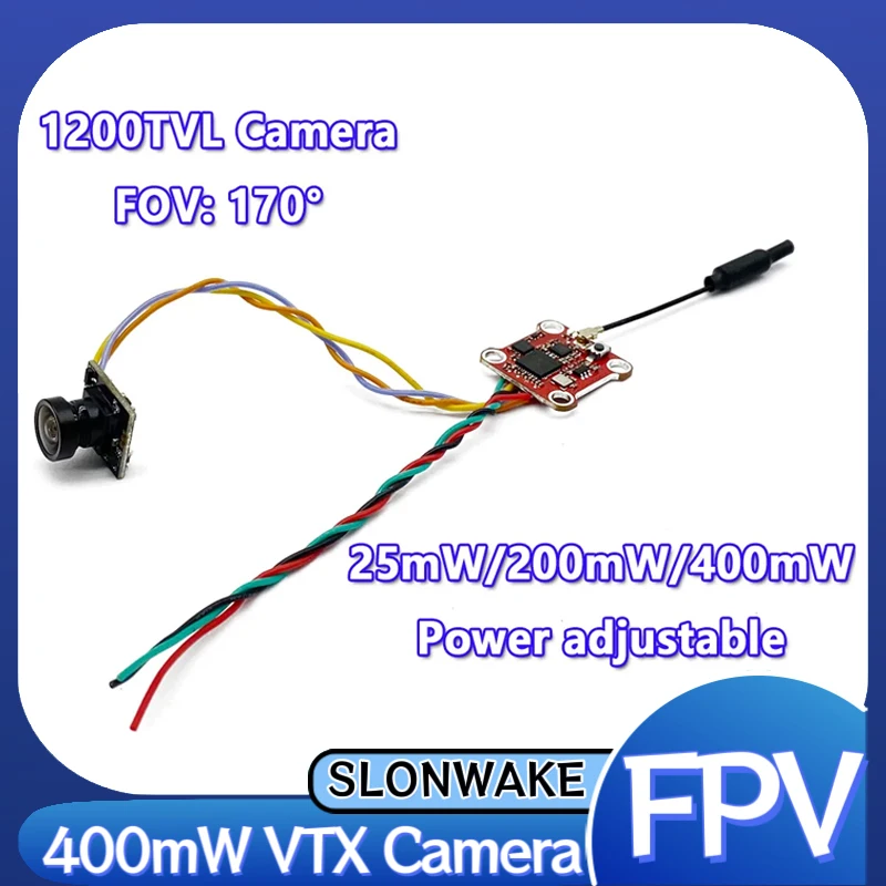 SLONWAKE 5.8G MINI 400mW VTX Transmitter and 1200TVL Camera suit For RC FPV small unmanned aircraft in competitions fixed-wing