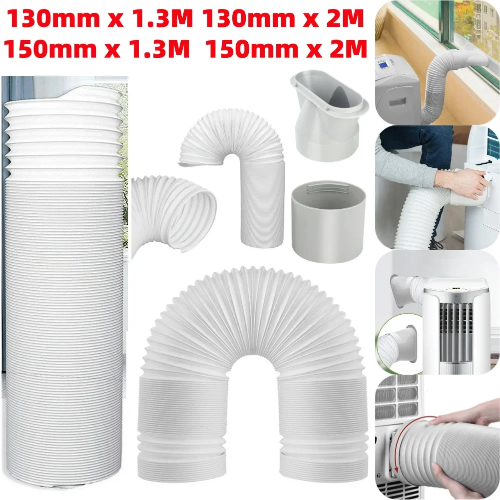 Duct Extension Pipe 130/150mm Telescopic Flexible Air Conditioner Exhaust Hose Accessories Vent Hose for Mobile Air Conditioning