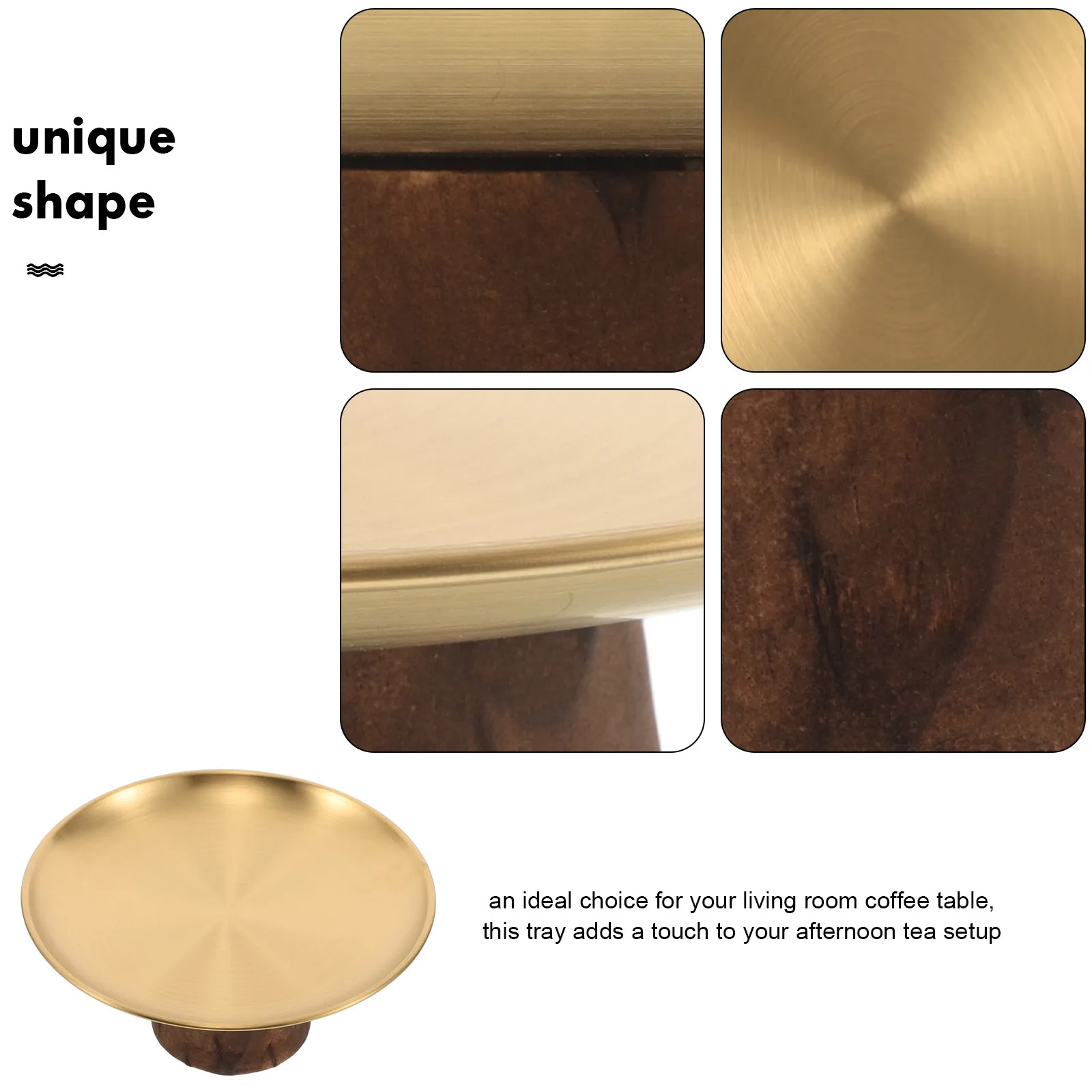 صينية تقديم الحلوى المستديرة المصنوعة من الفولاذ المقاوم للصدأ بتصميم فرنسي مرتفع لشاي بعد الظهر وكعكة الكب كيك طبق عرض المعيشة المنزلية #2