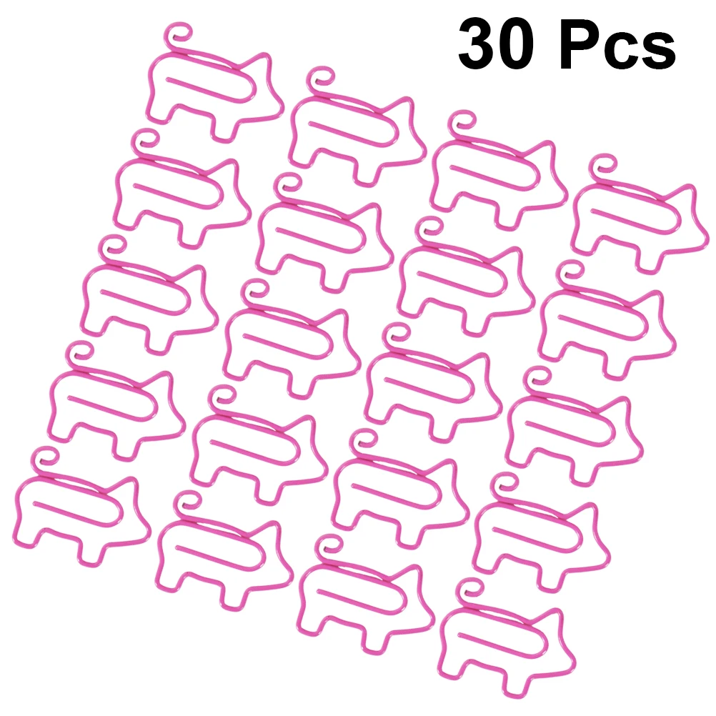 

Cartoon Pig Shaped Metal Paper Clips 6pcs Colorful Office School Supplies Iron Clips for Documents Money Holder