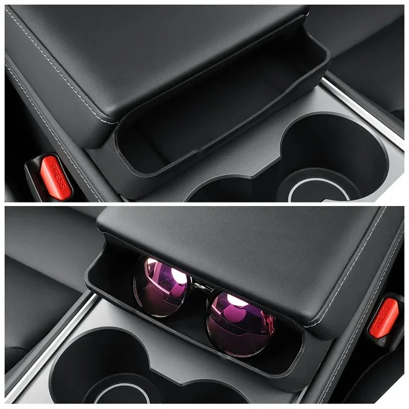 

Armrest Box Glasses Box for Tesla Model Y Central Control Glasses Case Tray Phone Sunglasses Storage Box Modely Car Accessories