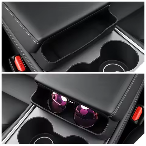 Armrest Box Glasses Box for Tesla Model Y Central Control Glasses Case Tray Phone Sunglasses Storage Box Modely Car Accessories