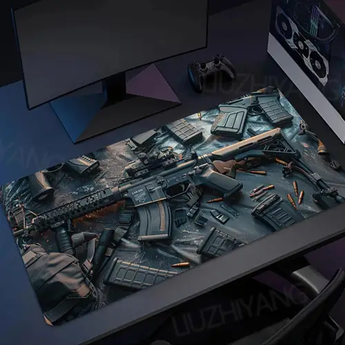 Imagen 2 del producto Cool Gun piezas montaje alfombrilla de ratón Oficina alfombrilla de escritorio grande ordenador portátil teclado almohadillas Gaming Mousepad cojín antideslizante 900X400