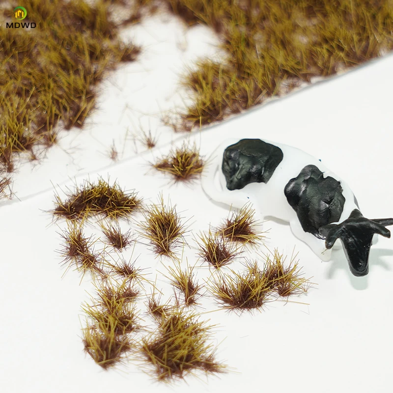 Plantas artificiales en racimo de césped en miniatura de 5mm para Ho N Diy, ferrocarril de modelado/vuelo/paisaje de juego de guerra/diseño de mesa/Diorama